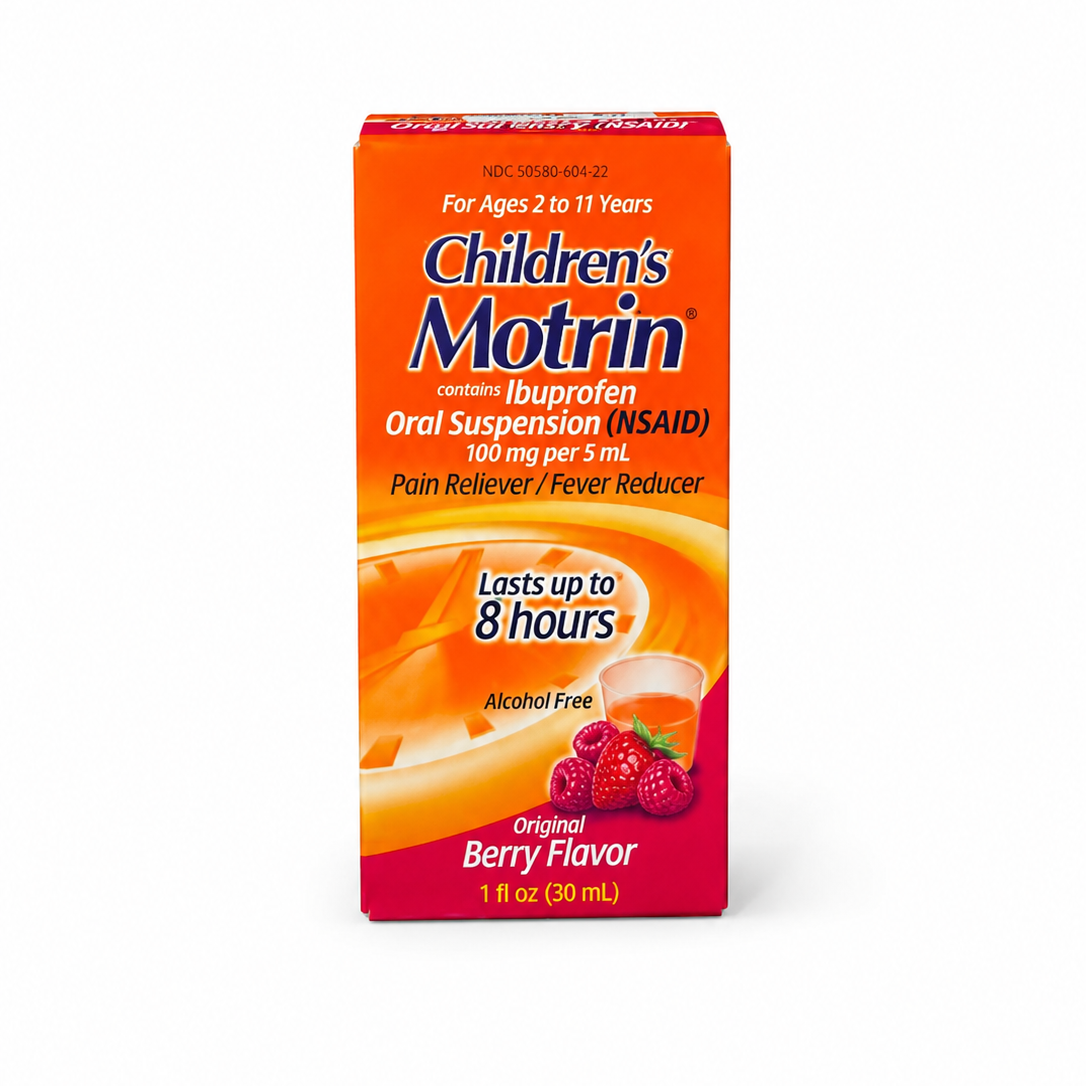 Children’s Motrin Ibuprofeno Infantil 100 mg/5 mL – Sabor Frutas Vermelhas 30 mL