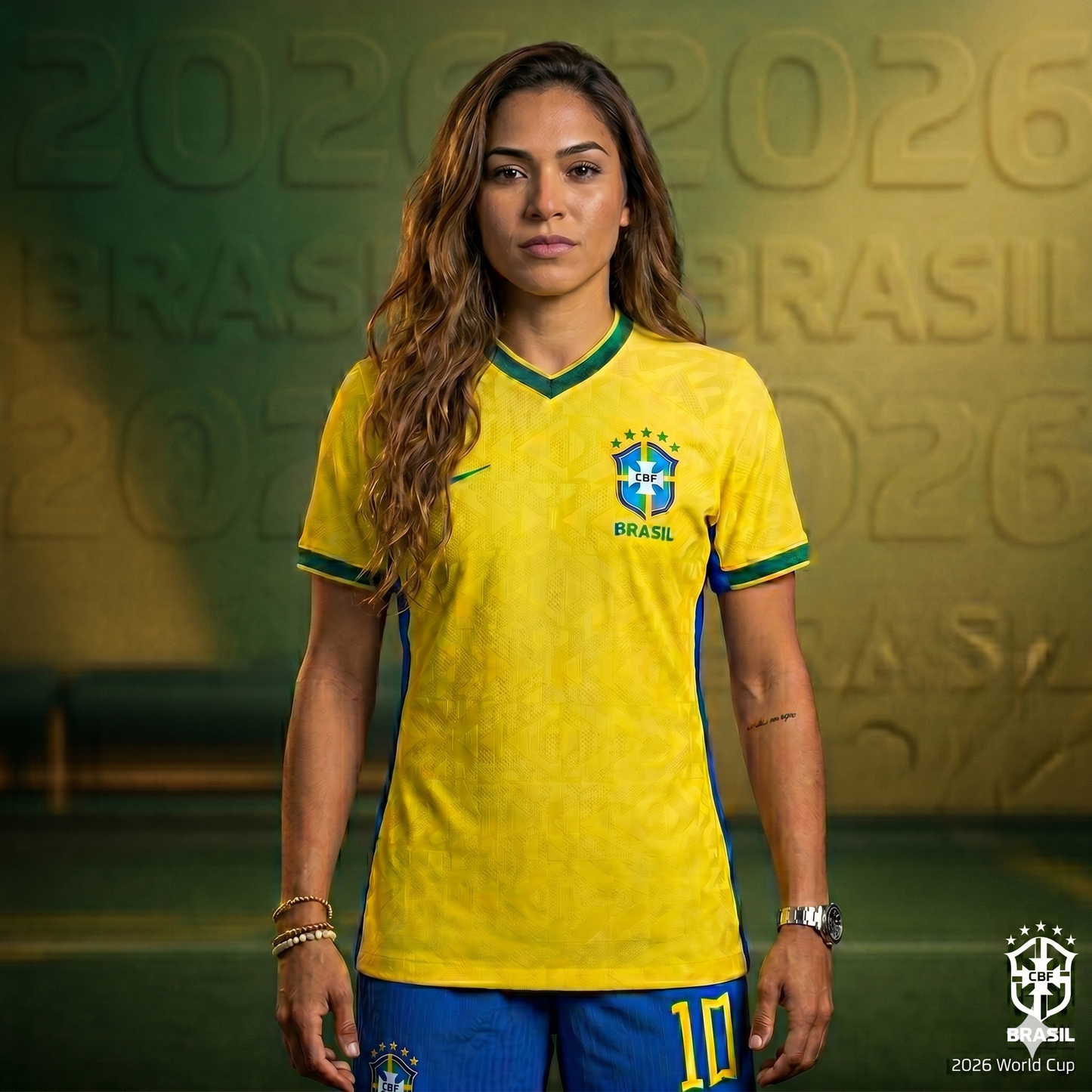 Brazil Women National Team Soccer Jersey - Jogador Yellow