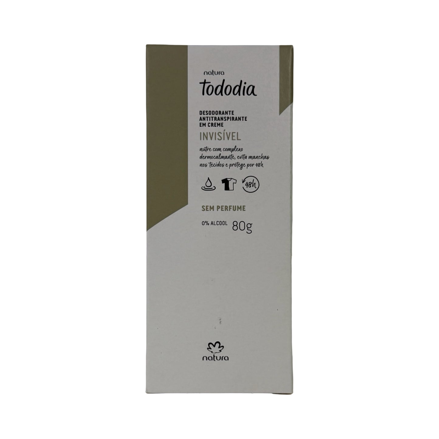 Natura Tododia Invisible Antiperspirant Deodorant Cream – Unscented, 80g