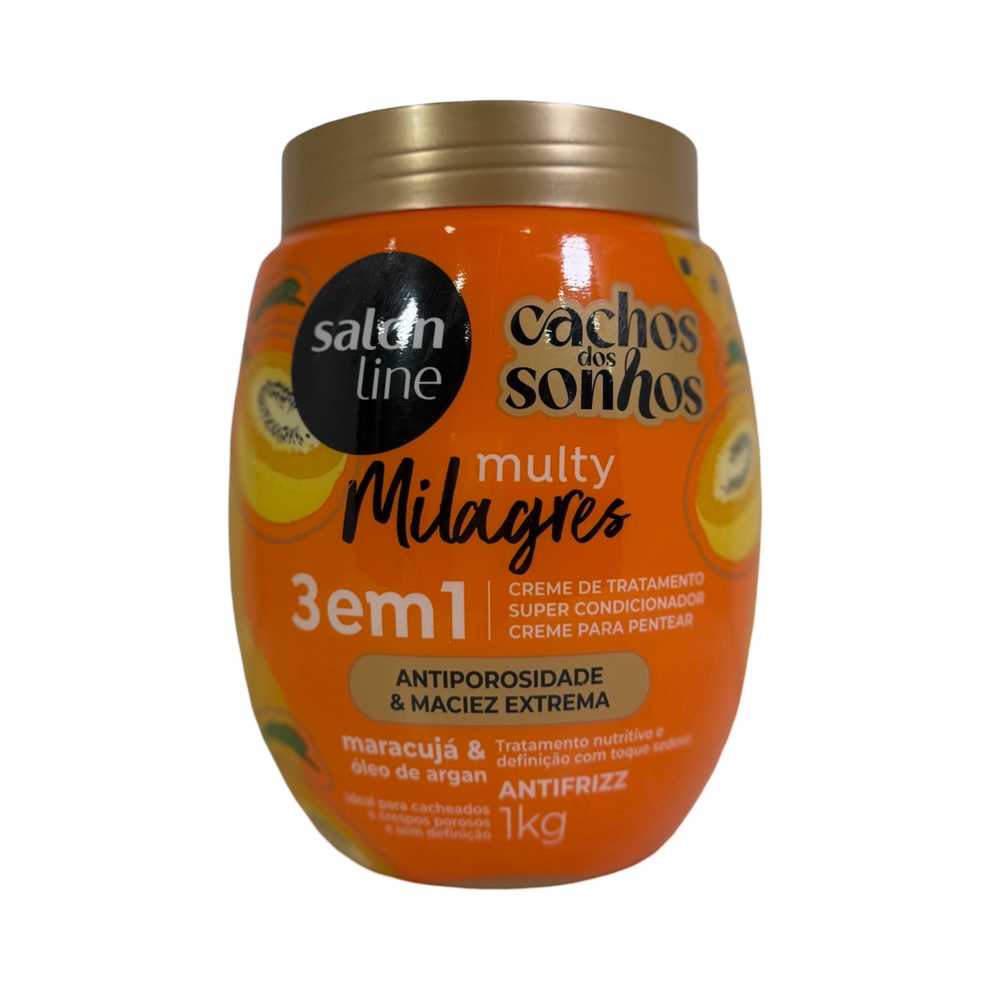 Salon Line - Multy - Milagres - Creme 3 em 1 Maracuja e Oleo de Argan 1Kg