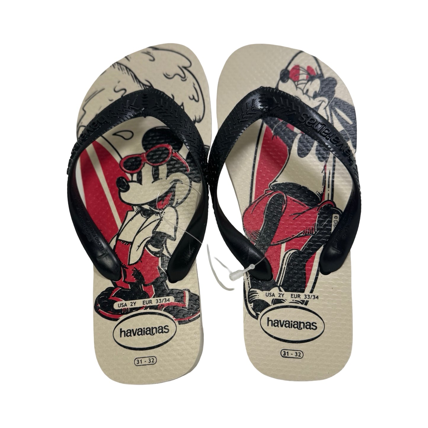 Havaianas Chinelo Disney Mickey Surfista Bege