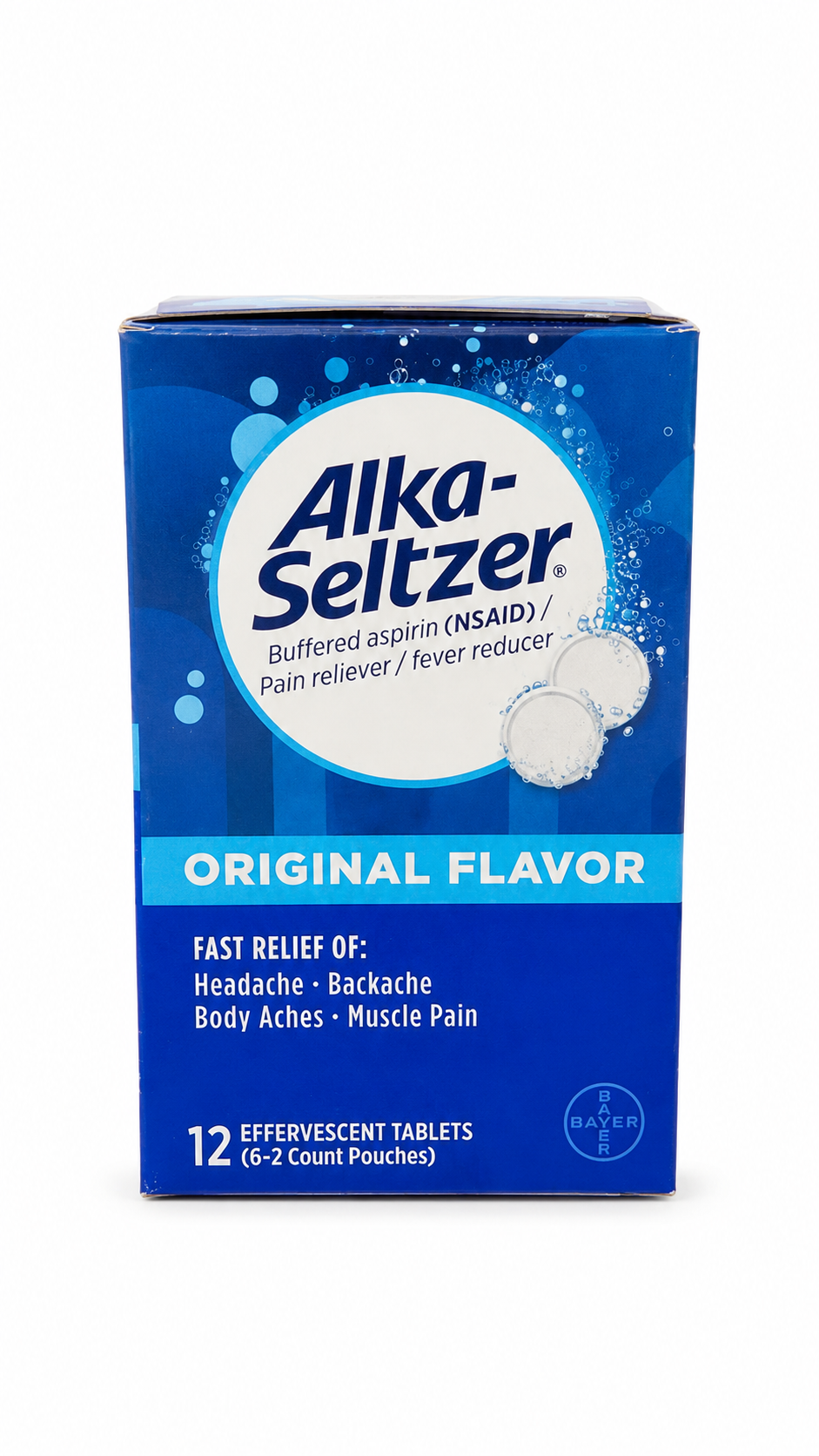 Alka-Seltzer Original com Aspirina – 12 Comprimidos Efervescentes