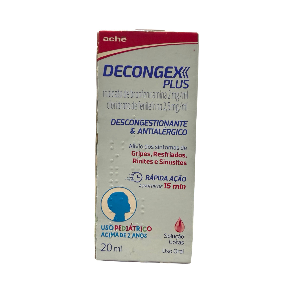 Descongestionante e Antialérgico Decongex Plus Gotas Aché – 20ml