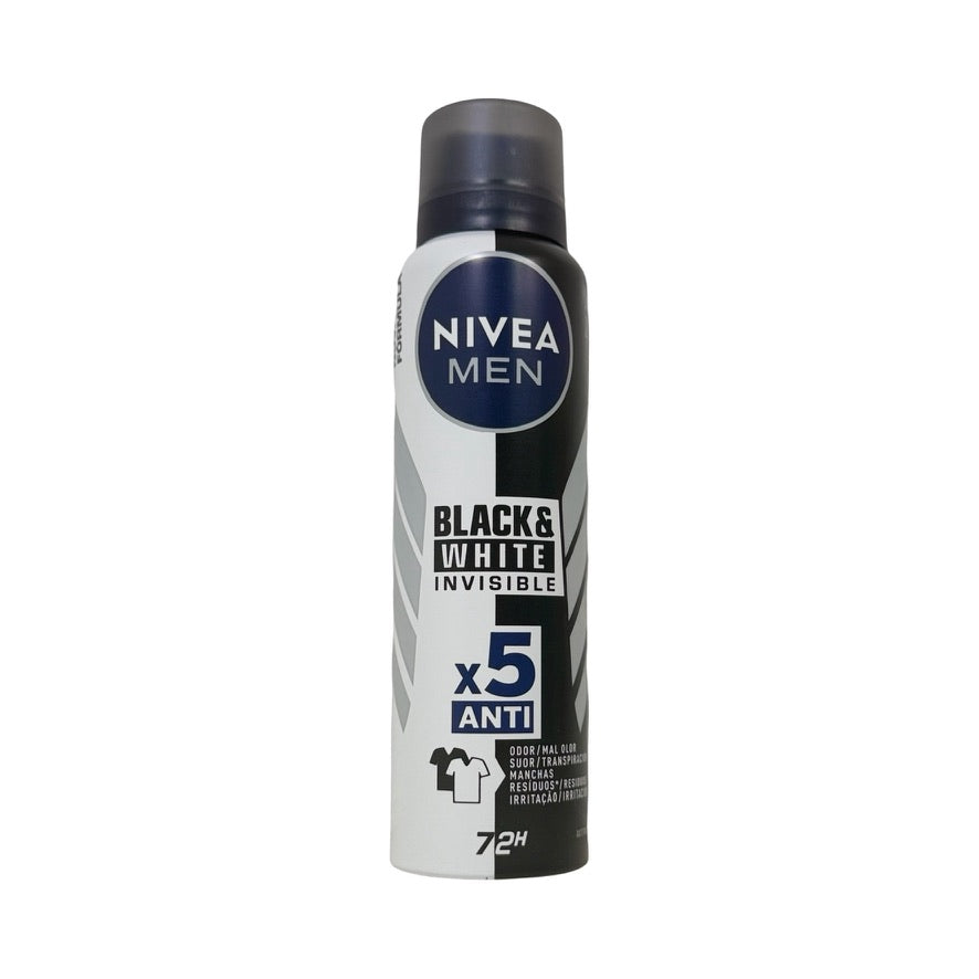 Desodorante Antitranspirante Aerossol Nivea Men Black & White Invisible 72h – Proteção 5 em 1
