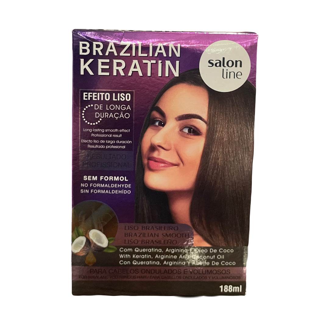 Salon Line Brazilian Keratin Treatment Kit – Long-Lasting Smooth & Frizz Control (188ml)