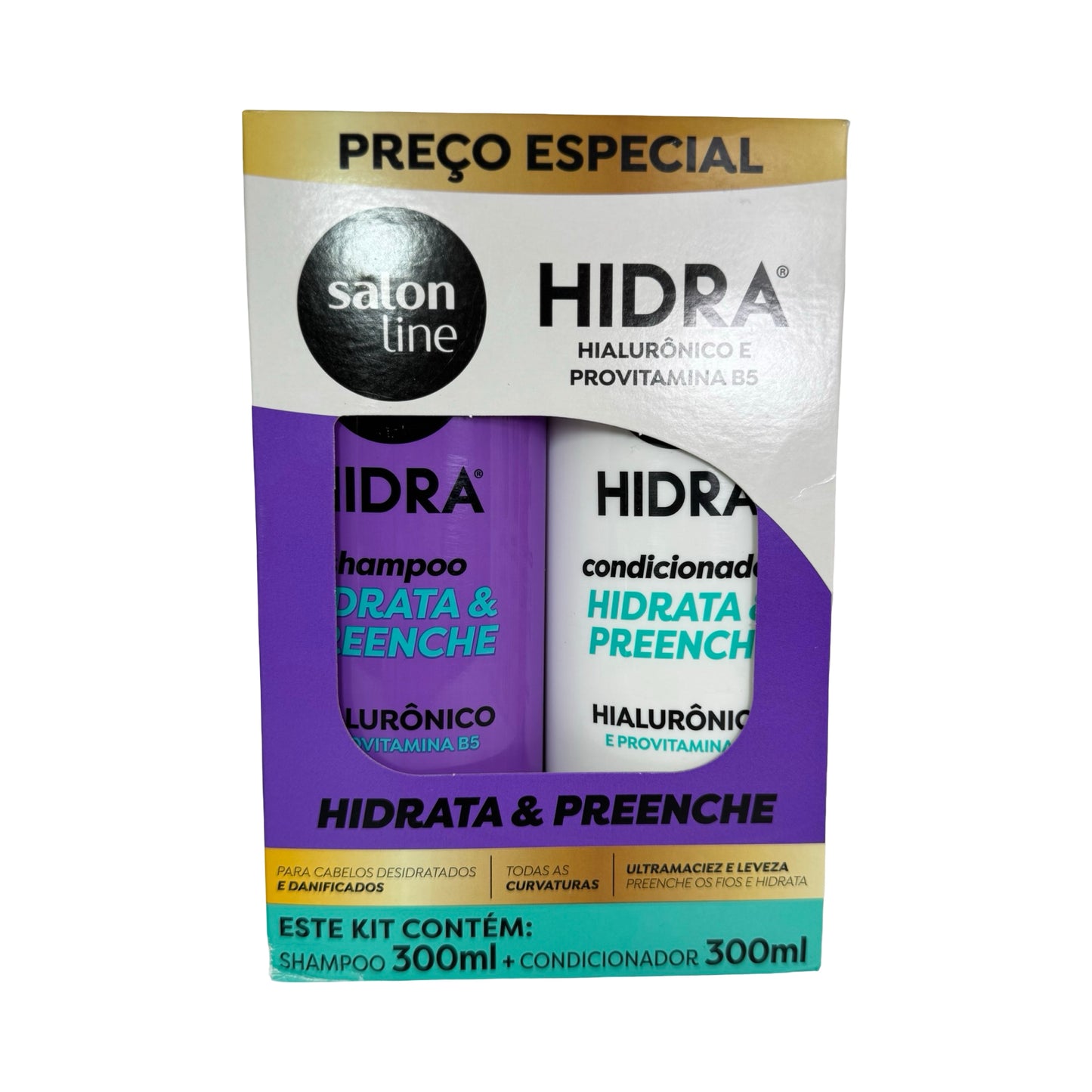 Salon Line Hidra Hialurônico & Provitamina B5 Kit (Shampoo + Conditioner – 300ml Each)