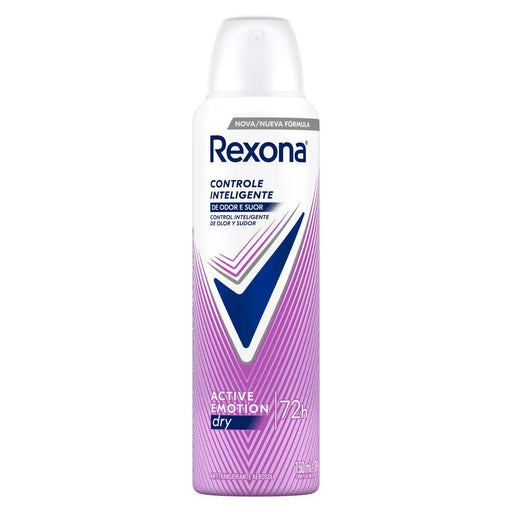 Lata do desodorante aerossol Rexona Active Emotion feminino 72h, 150 ml