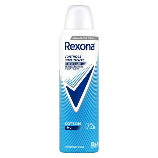 Lata do desodorante aerossol Rexona Cotton Dry feminino 72h, 150 ml