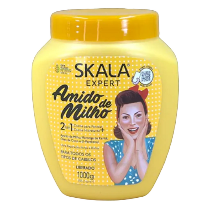 Pote de Creme de Tratamento Skala Expert Amido de Milho 2 em 1, 1kg