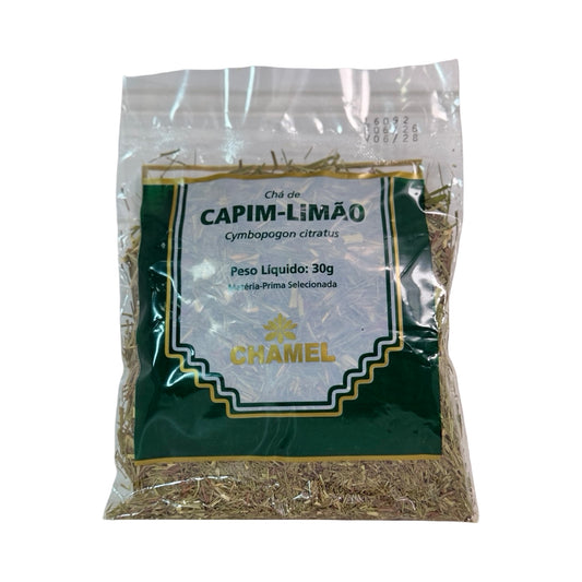 Chá de Capim-Limão Chamel 100% Natural (Cymbopogon citratus) – 30g