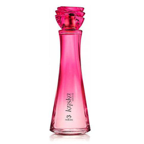 Frasco do perfume Natura Kriska Shock 100 ml, vidro rosa pink