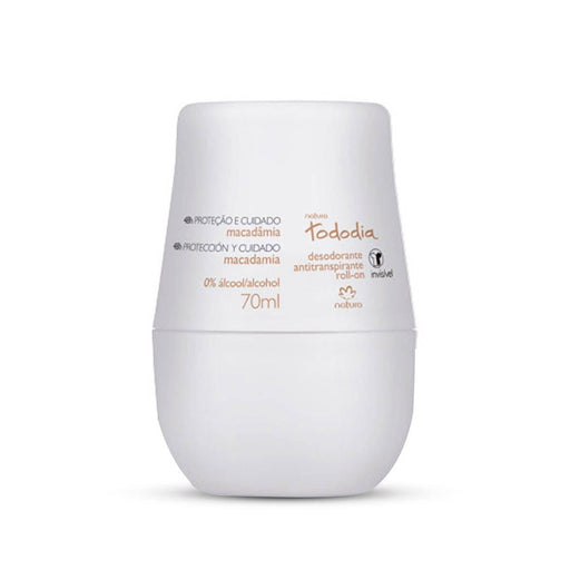 Desodorante roll-on Natura Tododia Macadâmia 70 ml, frasco branco