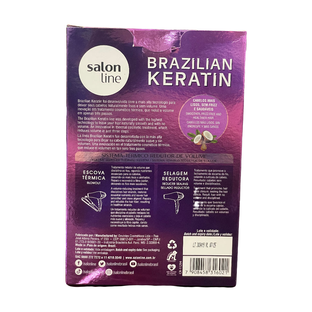 Salon Line Brazilian Keratin Treatment Kit – Long-Lasting Smooth & Frizz Control (188ml)