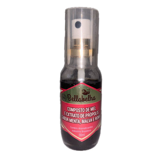 Bellabee Spray de Mel, Extrato de Propolis, Menta, Malva e Roma 30 ml