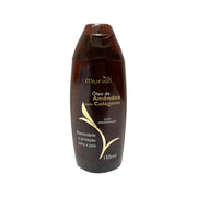 Frasco marrom de óleo de amêndoa com colágeno Muriel 150ml com ação desodorante