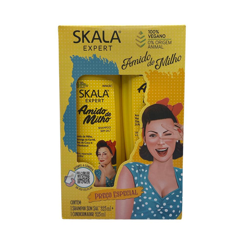 Caixa do Kit Skala Expert Amido de Milho Shampoo + Condicionador, 2 x 325ml
