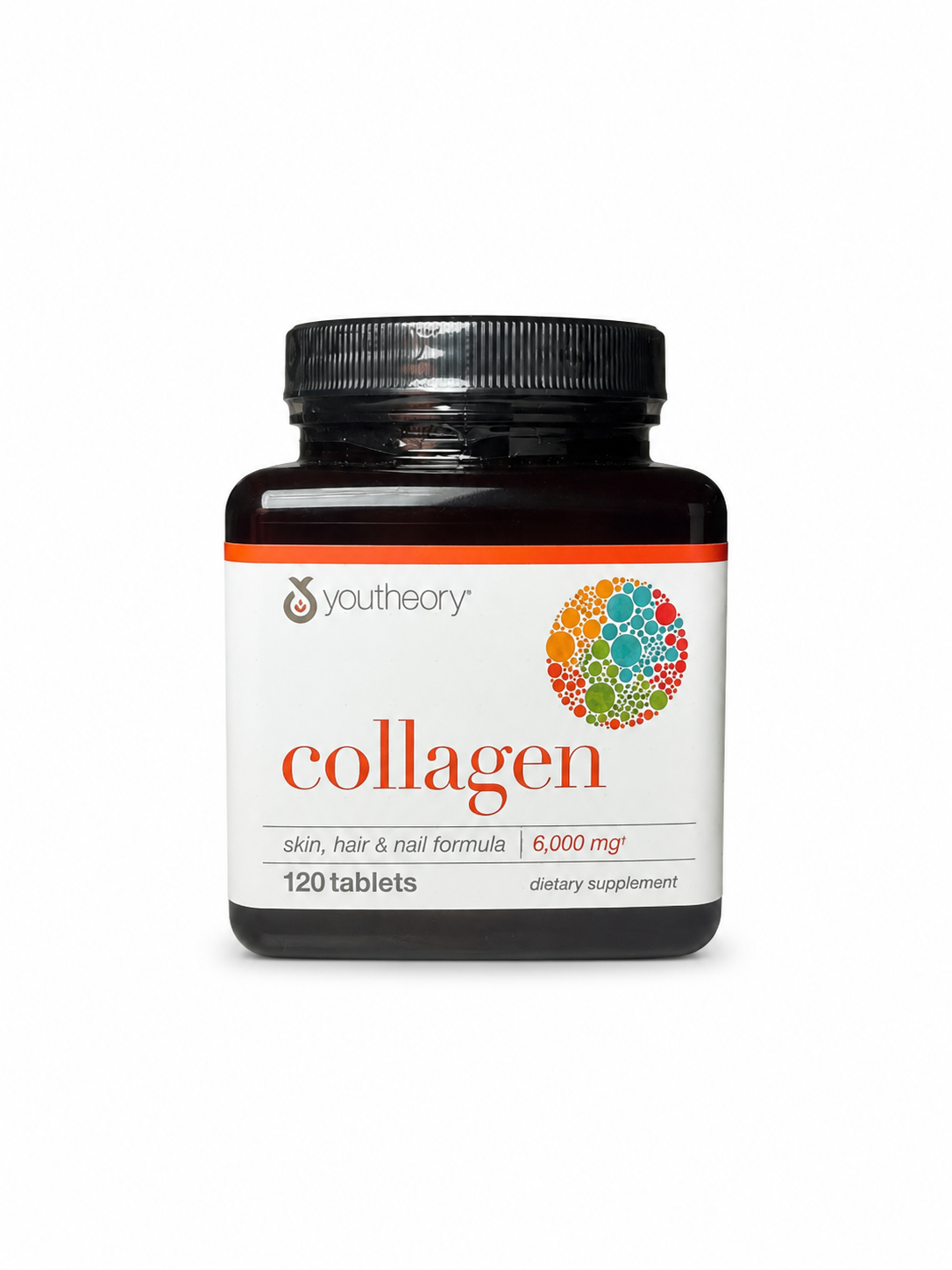 Youtheory Collagen 6.000 mg – Colágeno para Pele, Cabelos e Unhas 120 Comprimidos