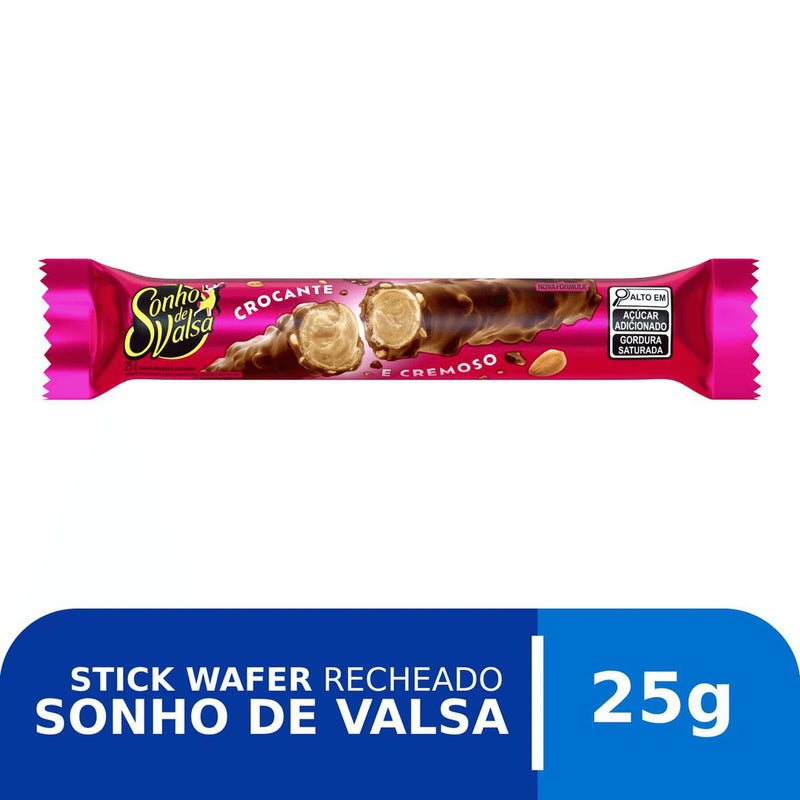Embalagem do Stick Wafer Recheado Lacta Sonho de Valsa de 25 g
