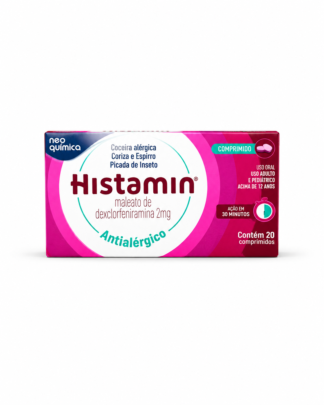 Histamin Antialérgico Maleato de Dexclorfeniramina 2 mg – 20 Comprimidos