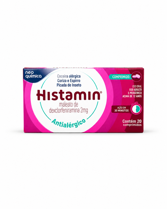 Histamin Antialérgico Maleato de Dexclorfeniramina 2 mg – 20 Comprimidos