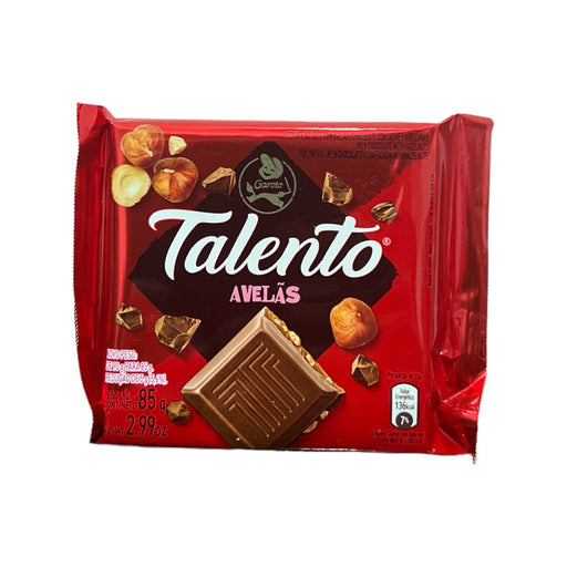 Chocolate Garoto Talento Avelãs 85g, embalagem vermelha