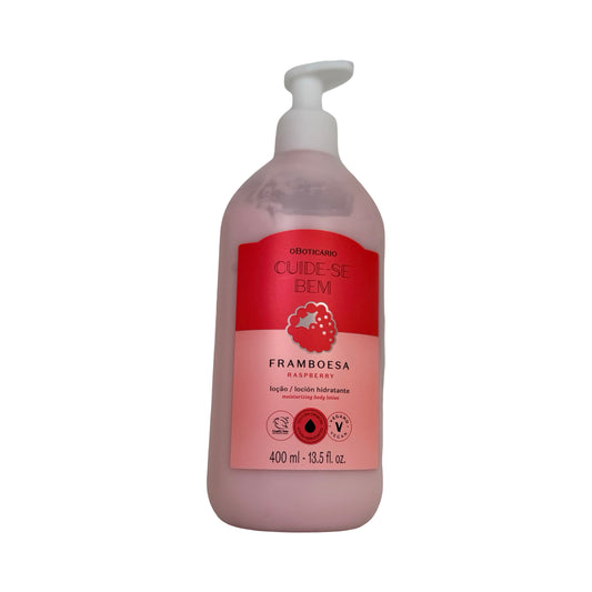 Cuide-se Bem Raspberry Moisturizing Body Lotion 400ml – O Boticário | Hydrating & Refreshing Skin Care