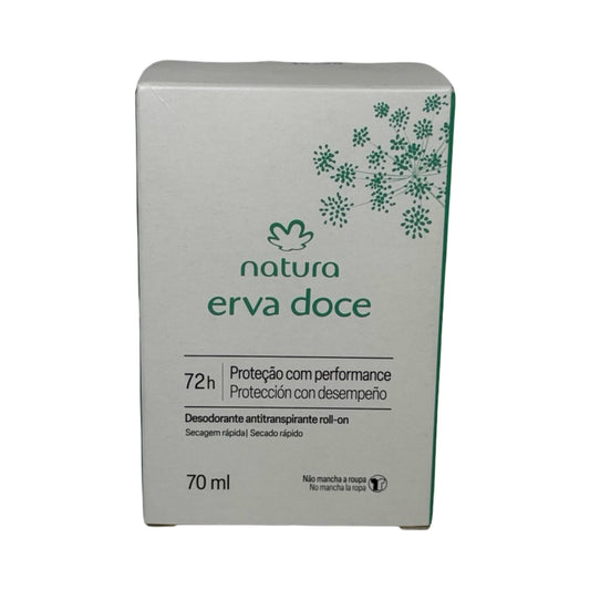 Natura Erva Doce Roll-On Antiperspirant Deodorant – 72h Protection & Freshness (70ml)