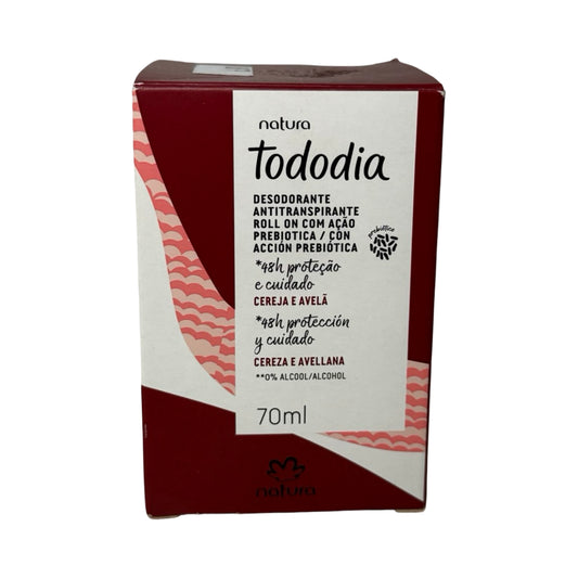 Natura Tododia Cherry & Hazelnut Roll-On Antiperspirant – 70ml | 48h Protection & Gentle Care