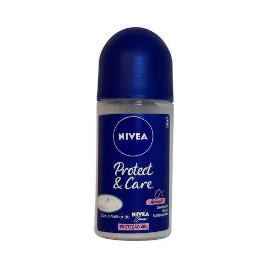 NIVEA Protect & Care Roll-On Deodorant 50ml – 0% Alcohol, 48h Protection
