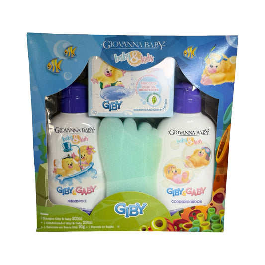 Giovanna Baby Giby & Gaby Kids Bath Kit – Shampoo, Conditioner, Soap & Sponge Set