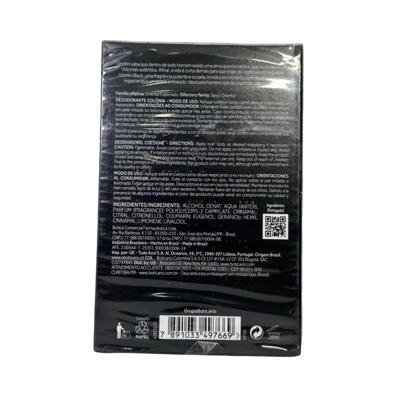Perfume Uomini Black Masculino O Boticário – Eau de Toilette 100ml