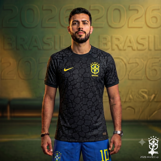 Brazil Men National Team Soccer Jersey - Premium Black