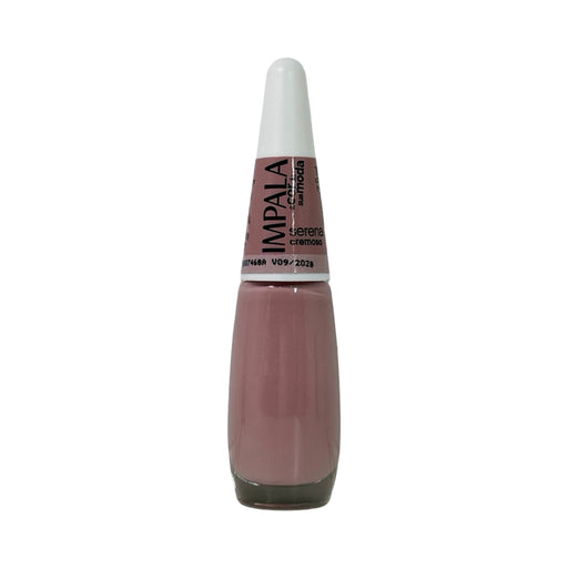 Frasco de esmalte Impala Serena cremoso 7,5 ml, cor nude rosado malva, tampa branca