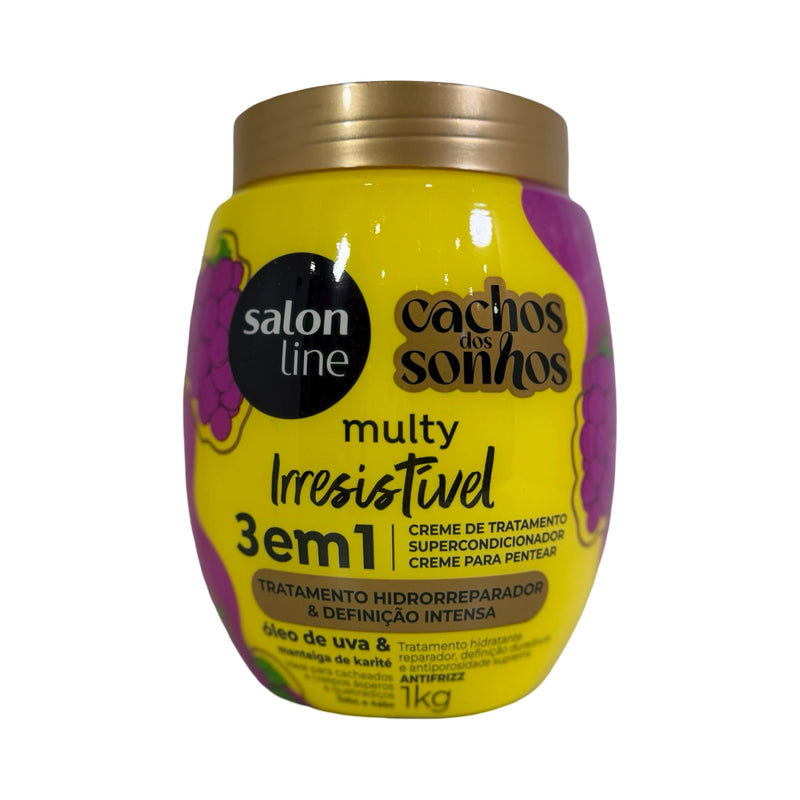 Creme 3 em 1 Salon Line Cachos dos Sonhos Multy Irresistível Uva e Manteiga de Karité – 1kg