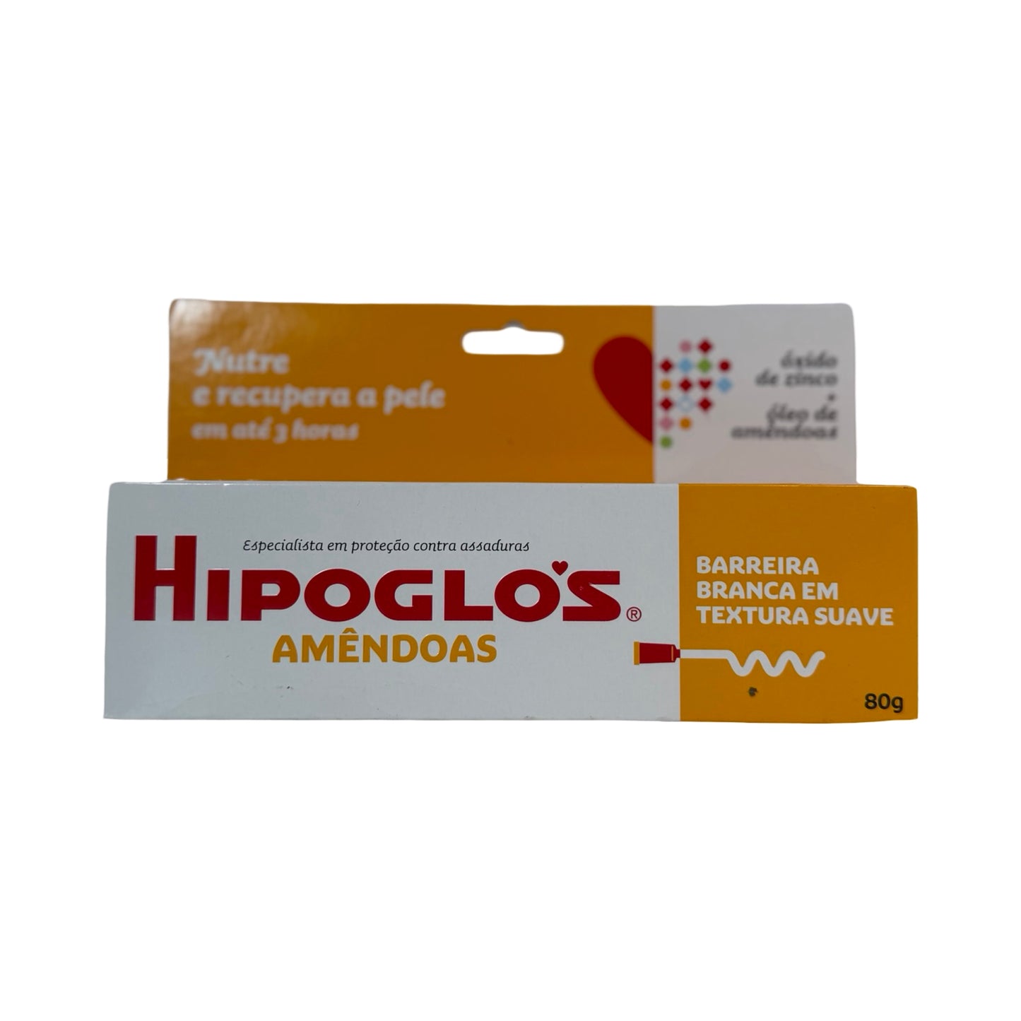 Pomada Antiassaduras Hipoglós Amêndoas 80g – Barreira Branca Textura Suave