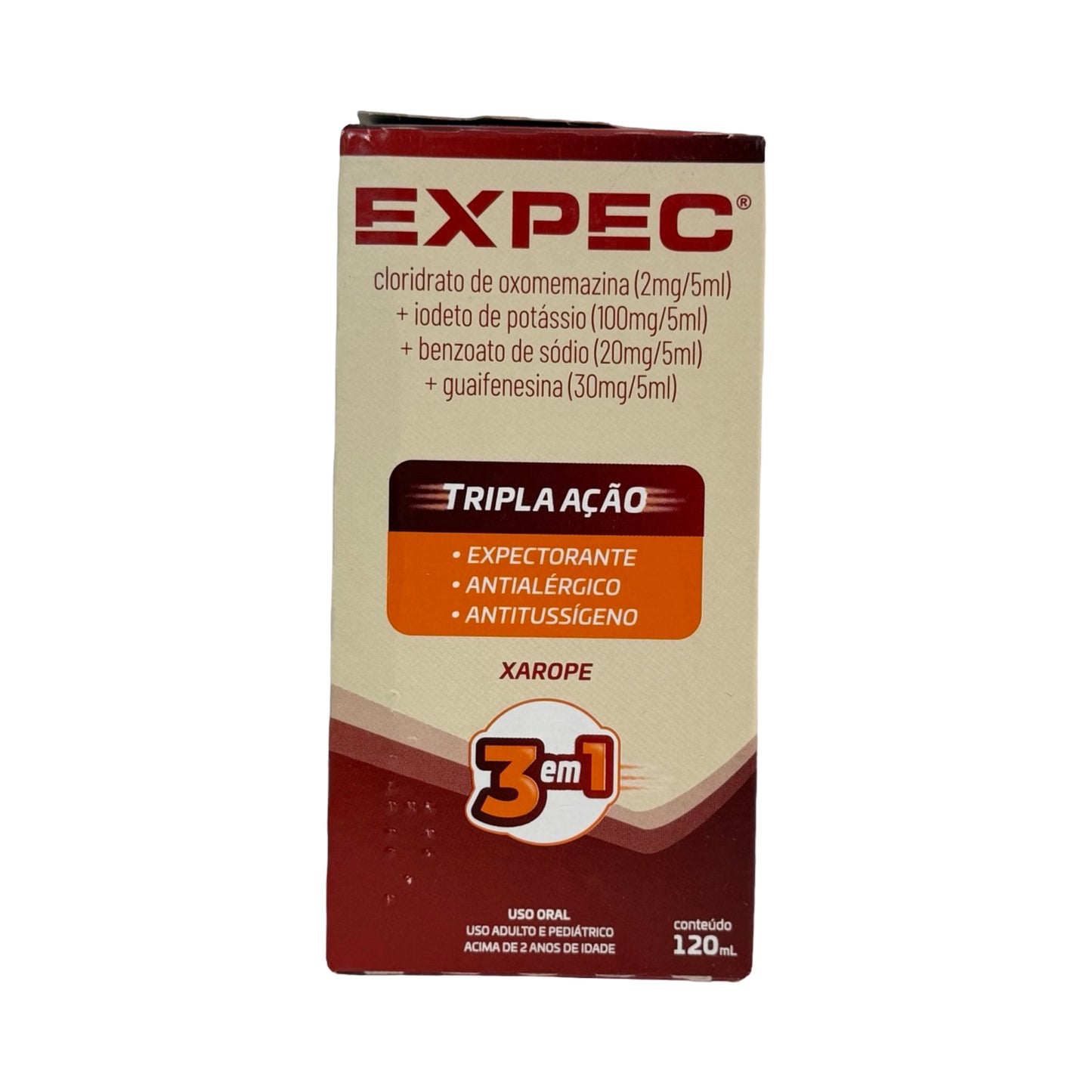 Xarope Expec Tripla Ação 120ml – Expectorante, Antialérgico e Antitussígeno