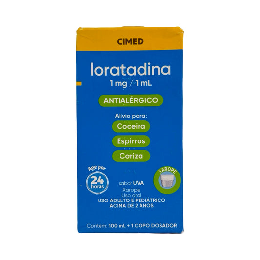 Loratadina Cimed Xarope Antialérgico 1mg/1mL – 100mL Sabor Uva