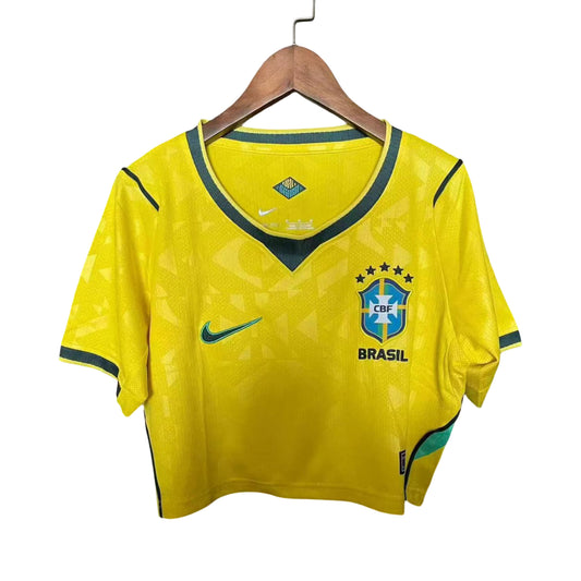 Brazil World Cup 2026 Women's Cropped Soccer Jersey