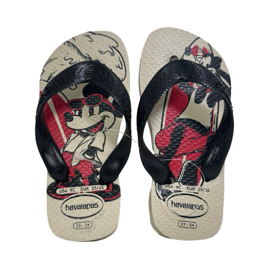 Havaianas Chinelo Disney Mickey Surfista Bege
