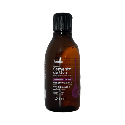 Frasco de Óleo de Semente de Uva Farmax corporal 100 ml
