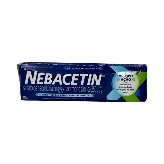 Pomada Antibiótica Nebacetin (15g) - Cicatrização Rápida e Proteção