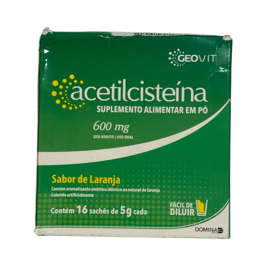 Geovit Acetilcisteína 600mg – Suplemento Expectorante de Alta Potência (16 Sachês)