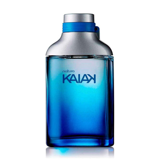 Frasco do perfume Natura Kaiak Tradicional Masculino 100 ml, vidro azul com tampa prateada