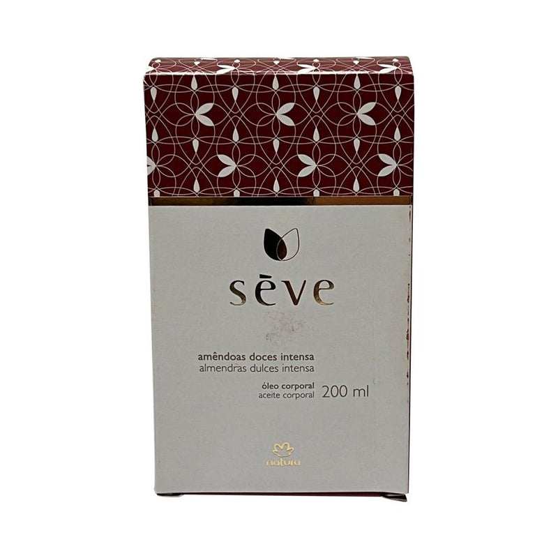 Caixa do óleo corporal Natura Sève Amêndoas Doces Intensa 200 ml