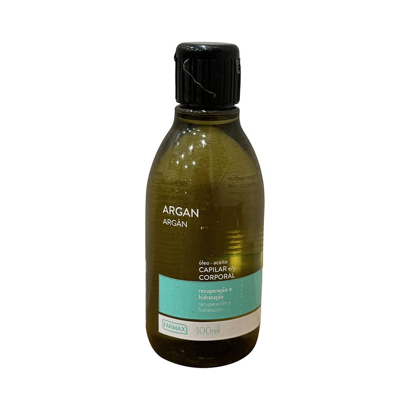 Frasco de Óleo de Argan Farmax capilar e corporal 100 ml