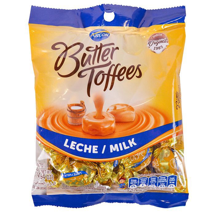 Arcor Bala Butter Toffee sabor leite 500g