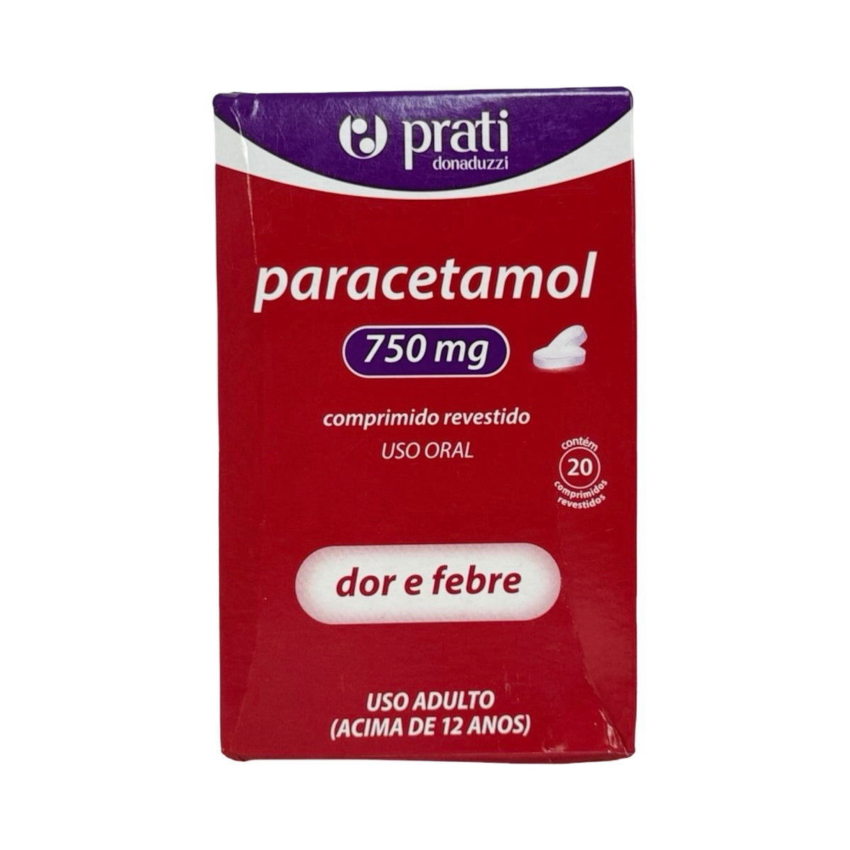 Paracetamol 750mg – Prati-Donaduzzi – 20 Comprimidos Revestidos