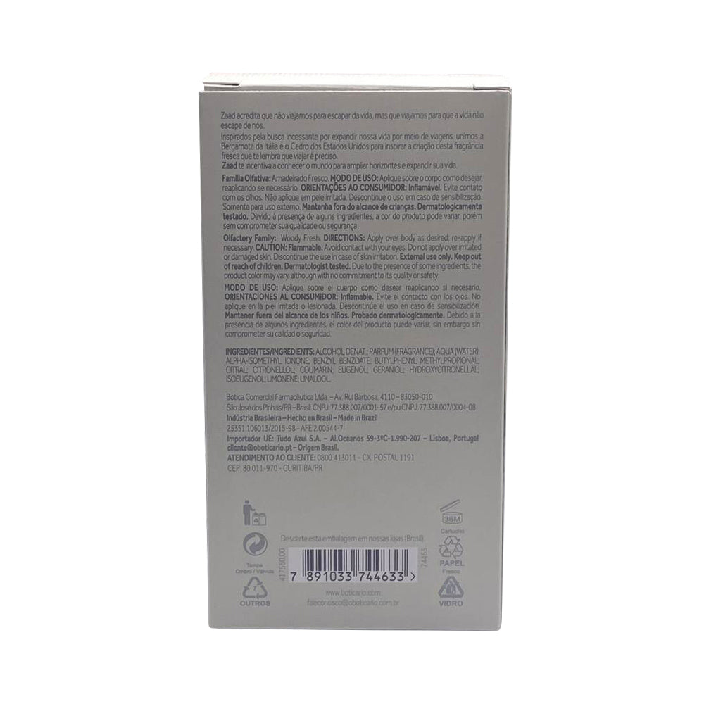 ZAAD Eau de Parfum oBoticário 95ml