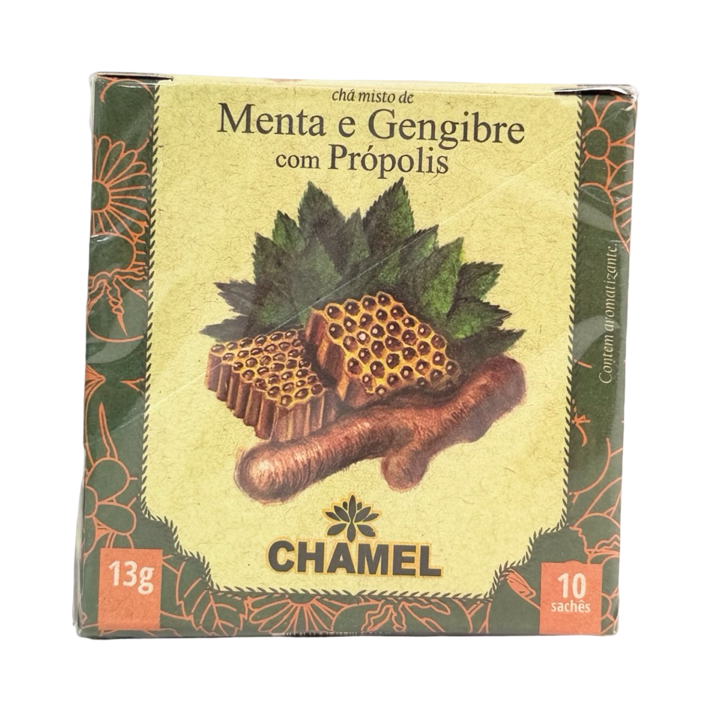 Chá Misto de Menta e Gengibre com Própolis Chamel – 10 Sachês (13g)