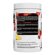 Lateral do pote de Creatina Nutrex Fruit Punch com benefícios e advertências